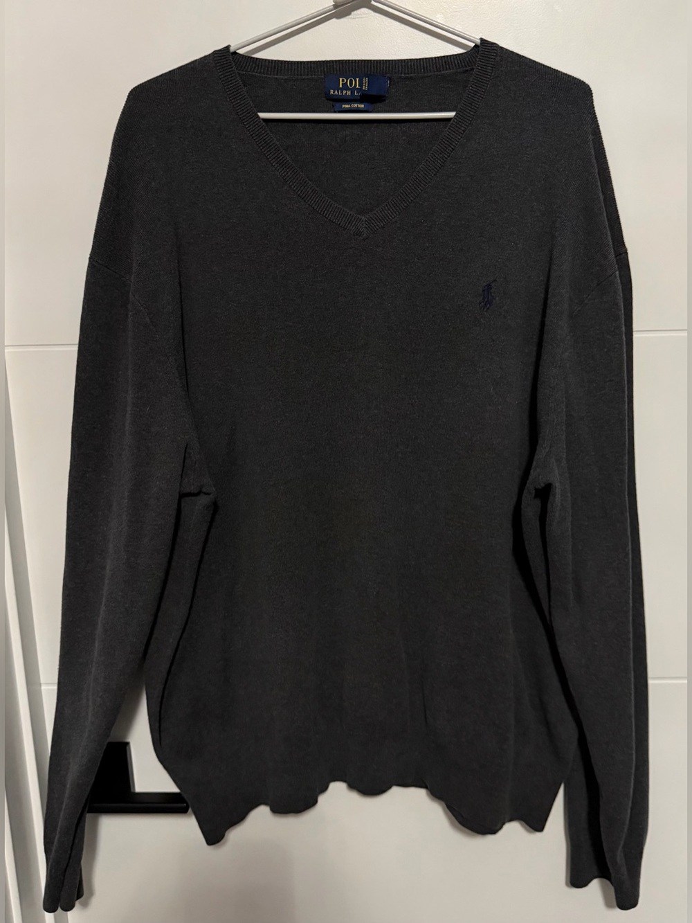 Polo Ralph Lauren: Long Sleeve V-Neck Sweater (ptp approx 26.5in) Size XXL